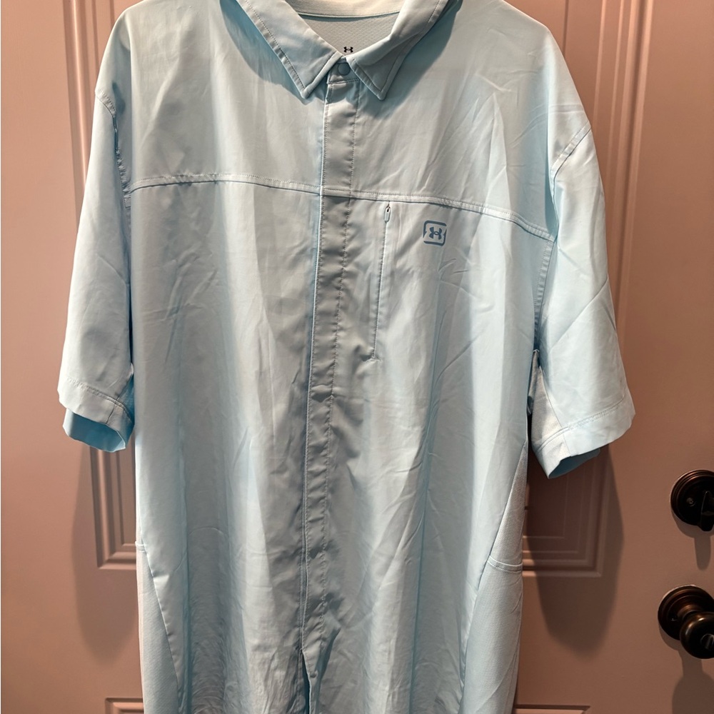 Under Armour Men's Light Blue Casual Button Down Shirt